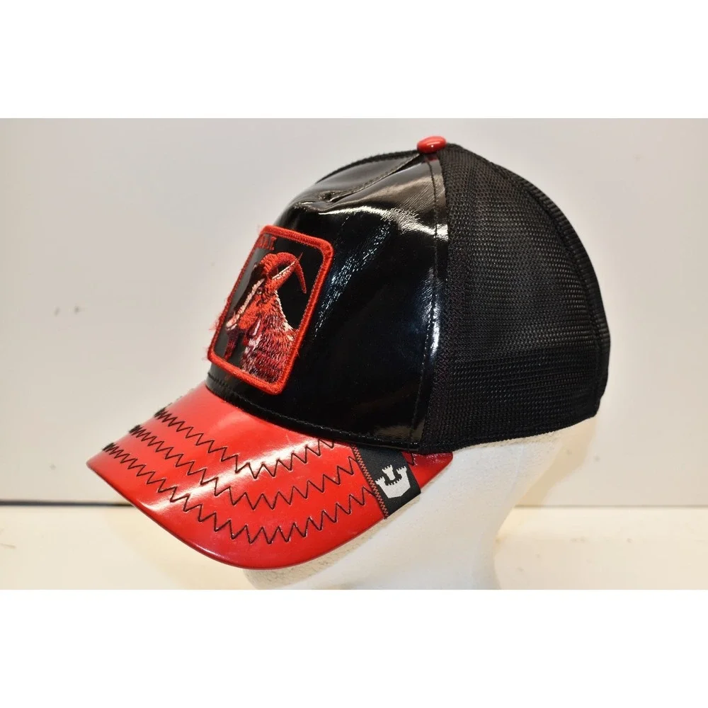 Goorin Bros The Farm Limited Circulation Snapback Hat GOAT Red/Black Pleather - Picture 3 of 6